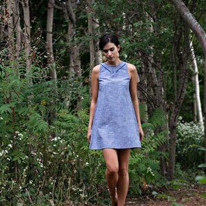 Mata Traders Fresco Shift Dress Chambray | Size XS
